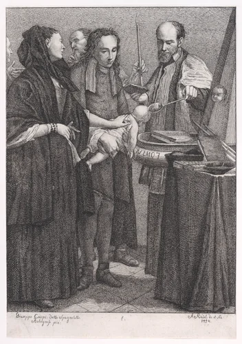 Baptism, from "The Seven Sacraments" by Johann Anton Riedel, print, 1754