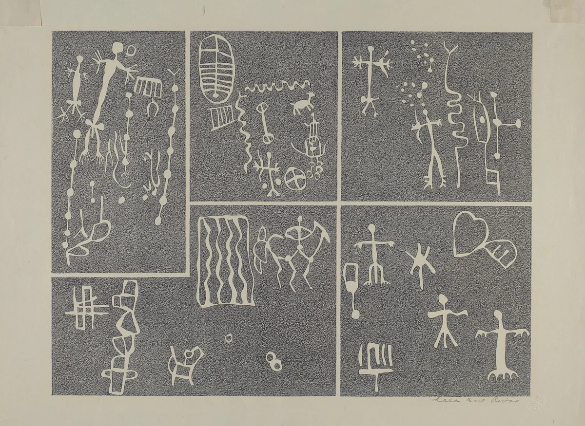 Petroglyph by Lala Eve Rivol, index of american design, 1935-1942
