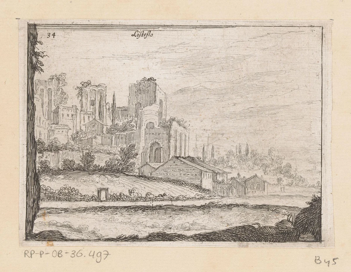 Ruïnes van Palazzo Maggiore te Rome by Giovanni Battista Mercati, print, 1629