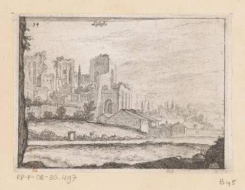 Ruïnes van Palazzo Maggiore te Rome by Giovanni Battista Mercati, print, 1629
