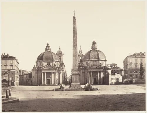 Piazza del Popolo by Eugène Constant, photograph, 1848-1852