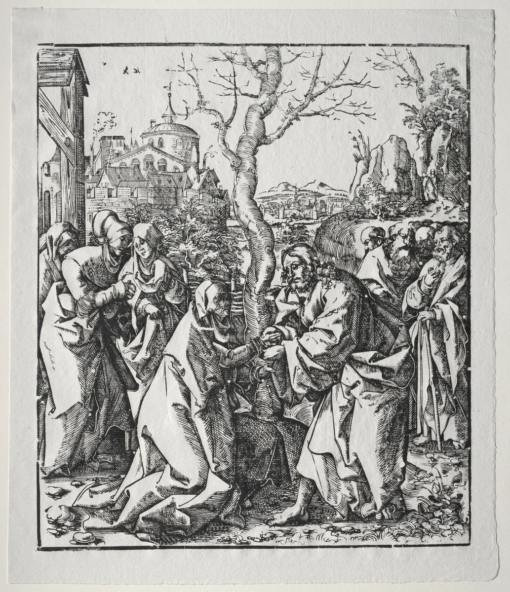 Christ Taking Leave of his Mother by Wolf Traut, print, 1500-1550