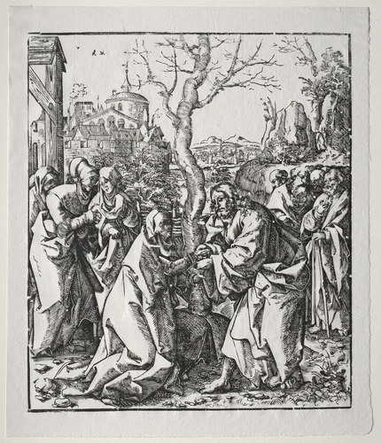Christ Taking Leave of his Mother by Wolf Traut, print, 1500-1550