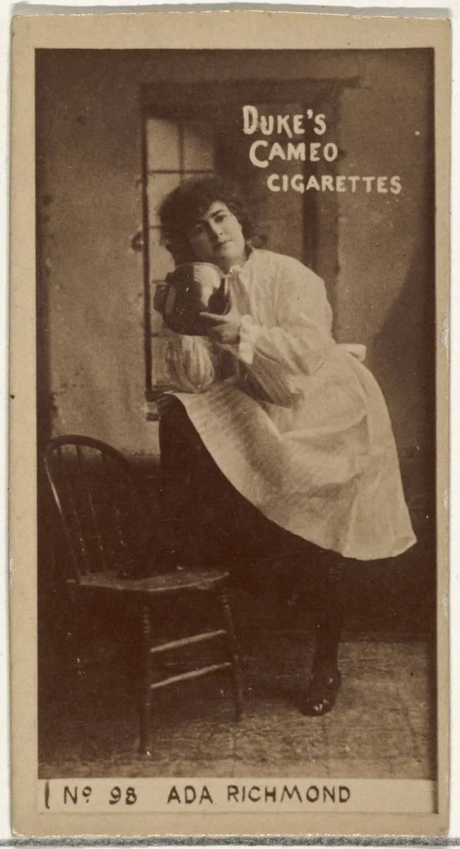 Card Number 98, Ada Richmond, from the Actors and Actresses series (N145-4) issued by Duke Sons & Co. to promote Cameo Cigarettes by W. Duke, Sons & Co., photograph, 1880-1889