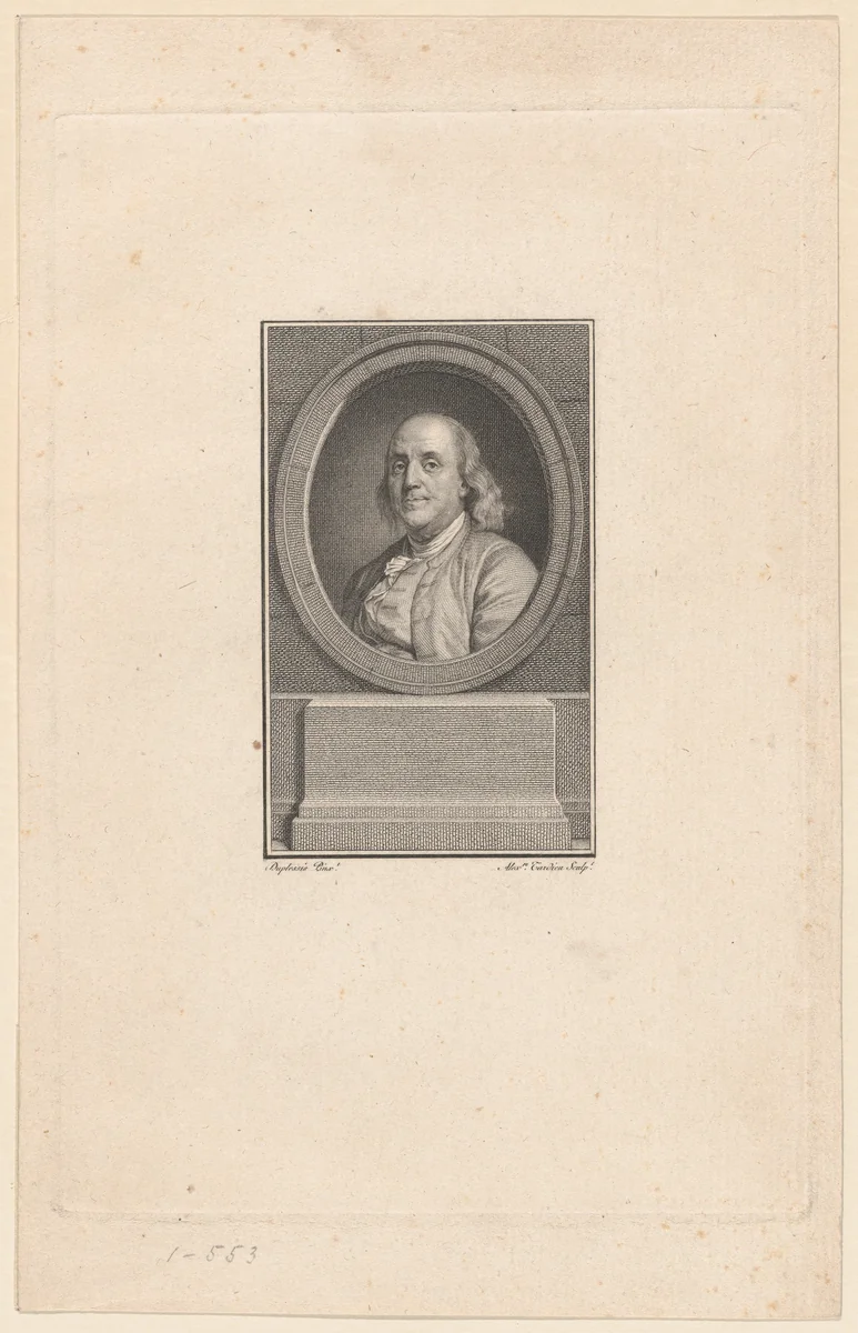 Benjamin Franklin by Pierre Alexandre Tardieu, print, 1795