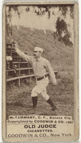 James Edward "Jim" McTamany, Center Field, Kansas City Cowboys, from the Old Judge series (N172) for Old Judge Cigarettes by Goodwin & Company, photograph, 1887