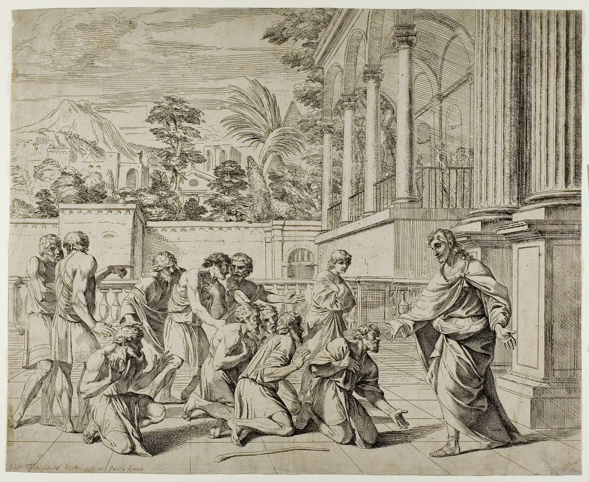 Joseph and his Brethren by Pier Francesco Mola, print, 1652-1662