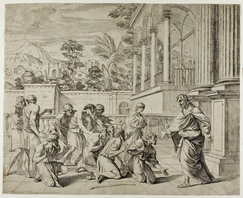 Joseph and his Brethren by Pier Francesco Mola, print, 1652-1662