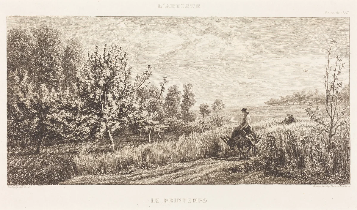 Springtime (Le Printemps) by Charles-François Daubigny, print, 1857