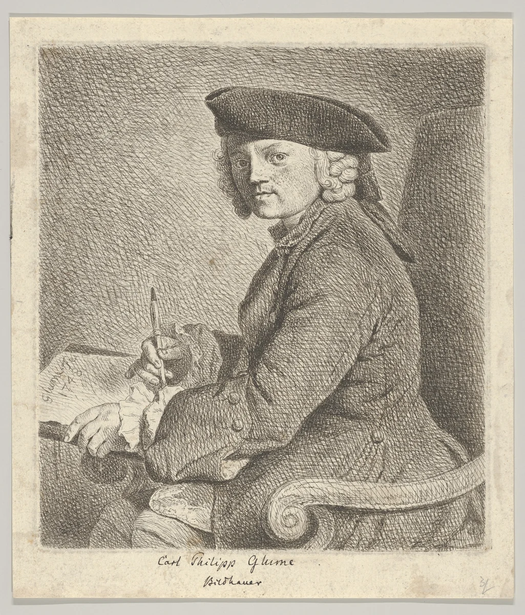 Carl Philipp Glume, the Artist's Brother by Johann Gottlieb Glume, print, 1748