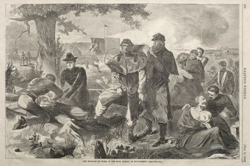 The Surgeon at Work at the Rear during an Engagement by Winslow Homer, print, 1862