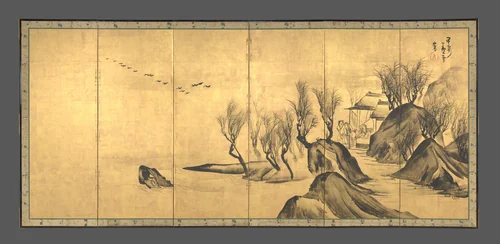 Landscapes with the Chinese Literati Su Shi and Tao Qian by Nagasawa Rosetsu (長澤蘆雪), painting, 1795-1799