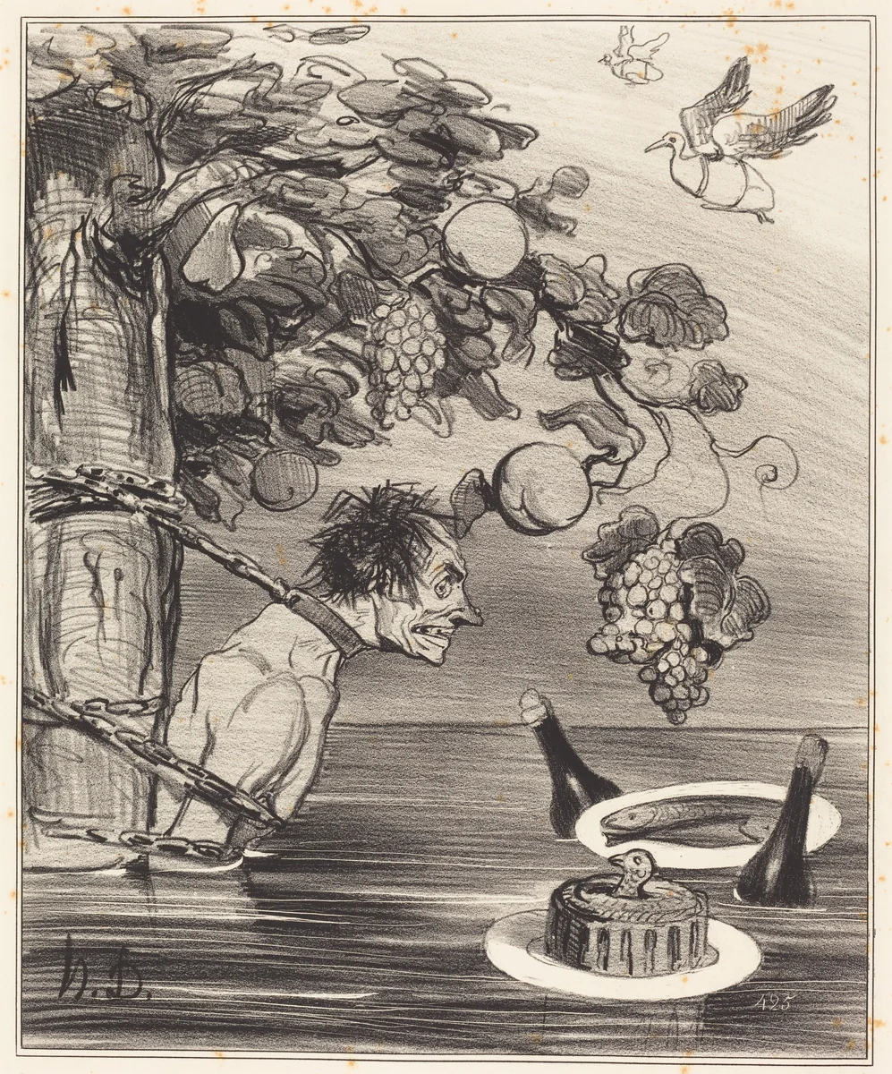 Le Supplice de Tantale by Honoré Daumier, print, 1842