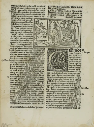 King Solomon in Prayer from Biblia cum tabula (also called Biblia Latina or Mallermi’s Bible), Plate 53 from Woodcuts from Books of the 15th Century by Simon Bevilacqua, print, 1498