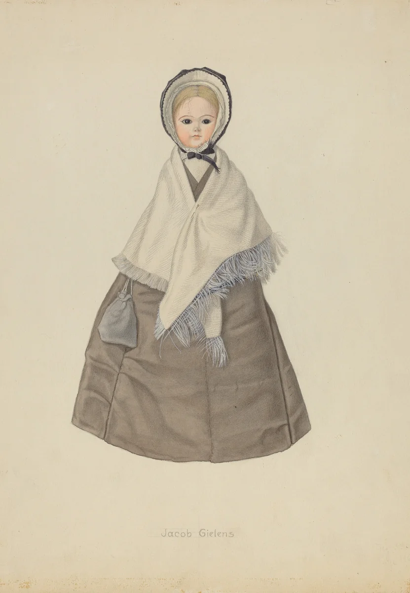 Quaker Doll by Jacob Gielens, index of american design, 1935-1942