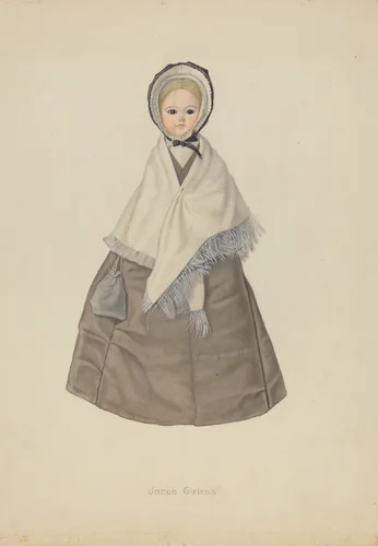Quaker Doll by Jacob Gielens, index of american design, 1935-1942