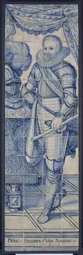 Tegeltableau PRINS HENDRICK VAN NASSAV by anonymous, ceramic, 1619
