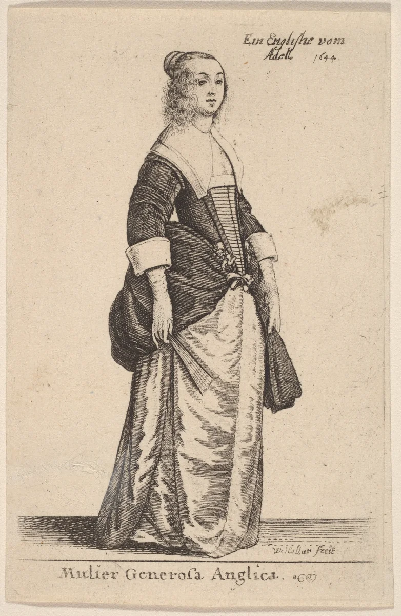 Mulier Generosa Anglica by Wenceslaus Hollar, print, 1644