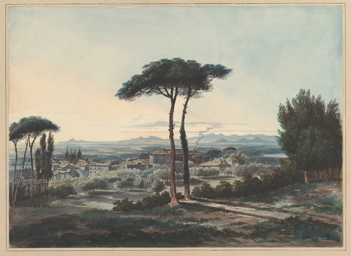Frascati, near Rome by William Cowen, drawing, 1819