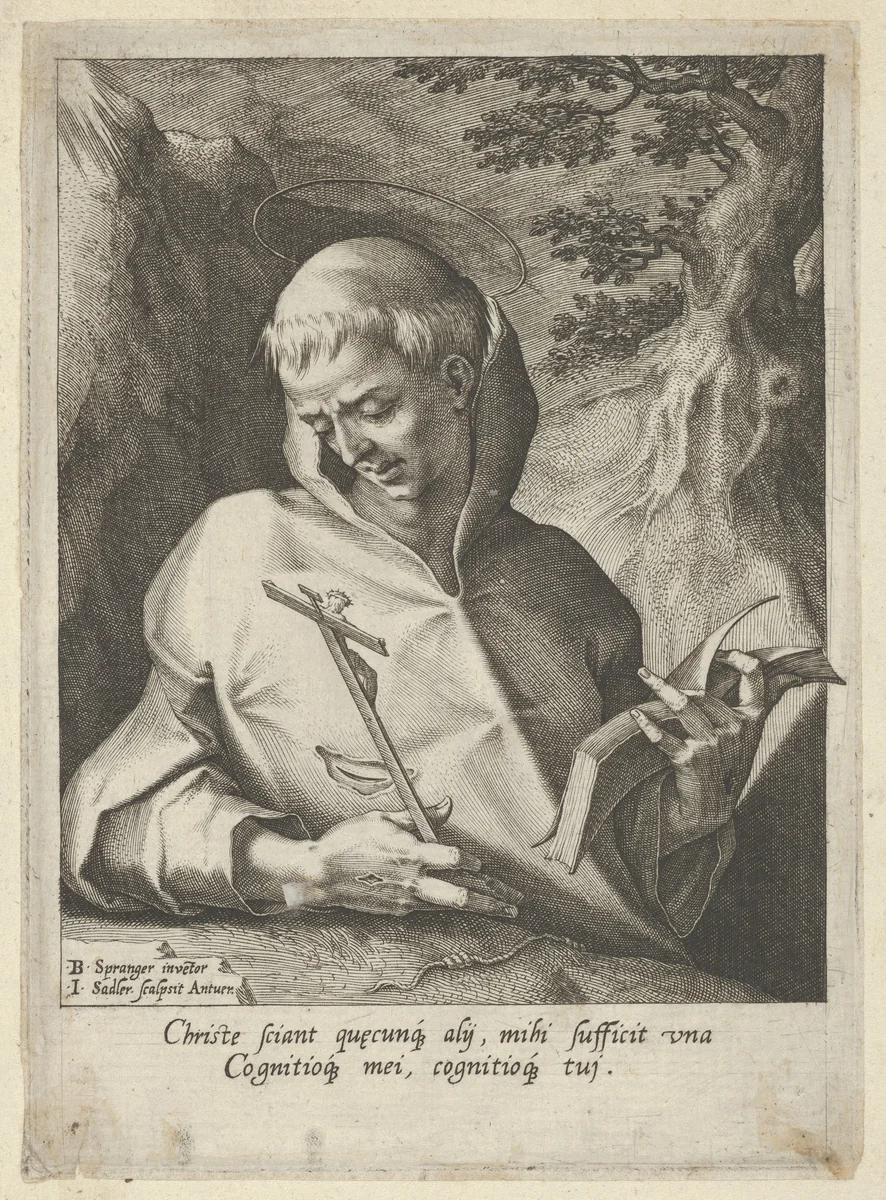 Saint Francis by Johann Sadeler I, print, 1577-1587