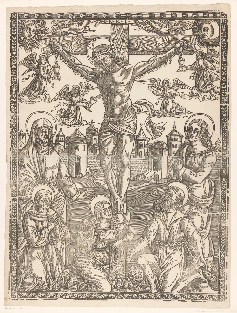 Kruisiging van Christus by Unknown, print, 1500-1599