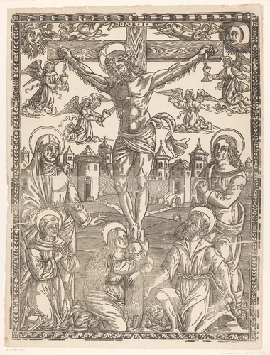 Kruisiging van Christus by Unknown, print, 1500-1599