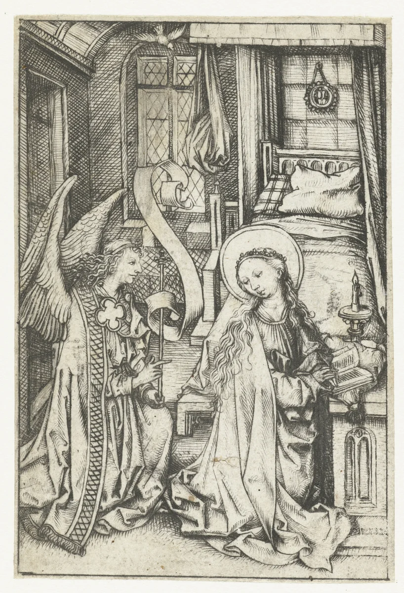 De verkondiging by Meester van het Amsterdamse Kabinet, print, 1478-1482