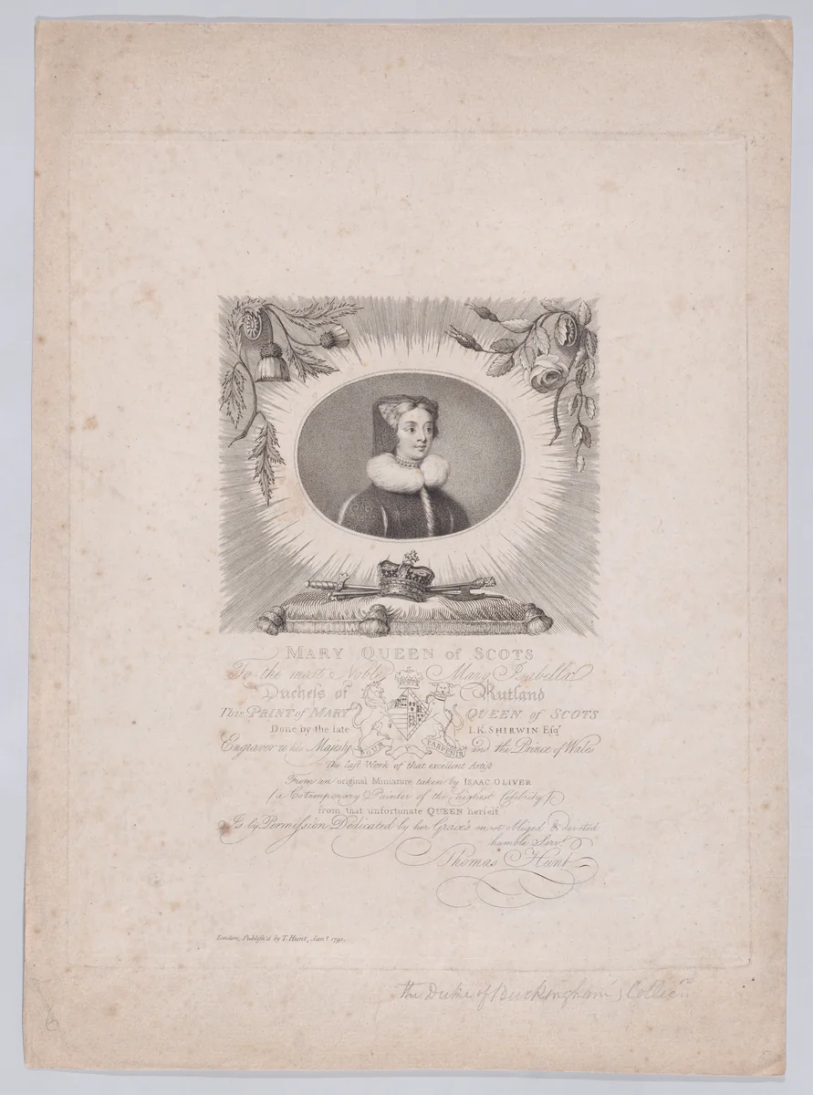 Mary, Queen of Scots by John Keyse Sherwin, print, 1791
