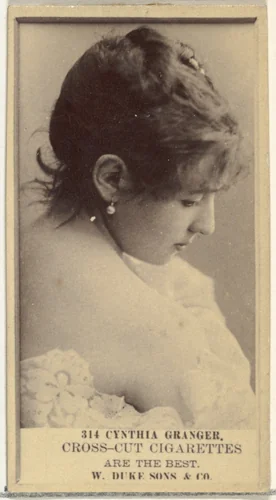 Card Number 314, Cynthia Granger, from the Actors and Actresses series (N145-3) issued by Duke Sons & Co. to promote Cross Cut Cigarettes by W. Duke, Sons & Co., photograph, 1880-1889