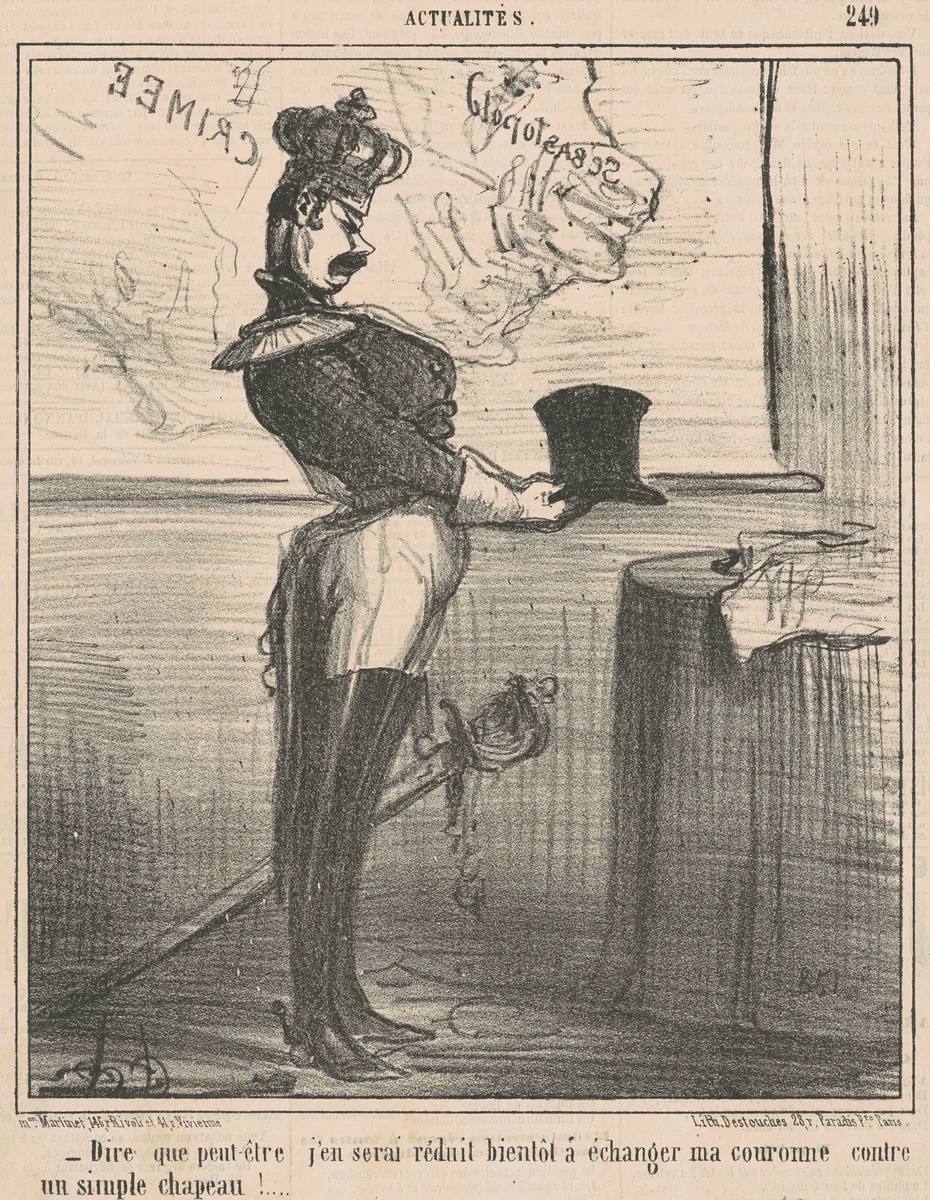 Dire que peut-être j'en serai réduit ... by Honoré Daumier, print, 1855