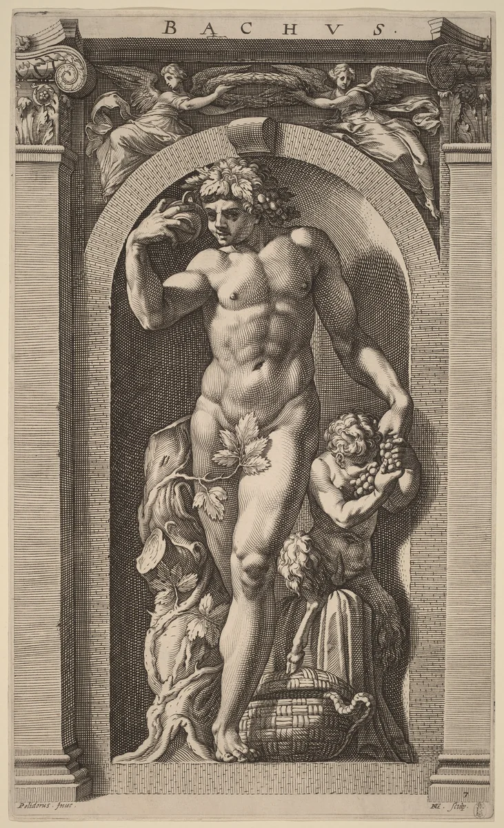 Bacchus by Hendrick Goltzius
Polidoro da Caravaggio, print, 1592