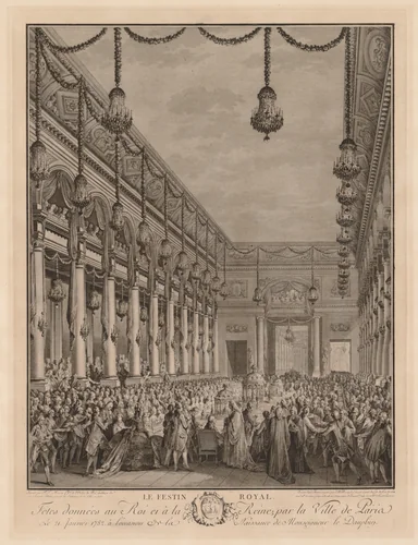 The Royal Banquet by Jean Michel Moreau, print, 1782