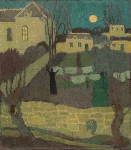 Drying the Linen, or Moonrise at the Priory by Maurice Denis, painting, 1894