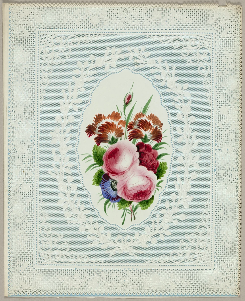 Untitled Valentine (Flowers on Lace) by Unknown Artist, other, 1835-1845