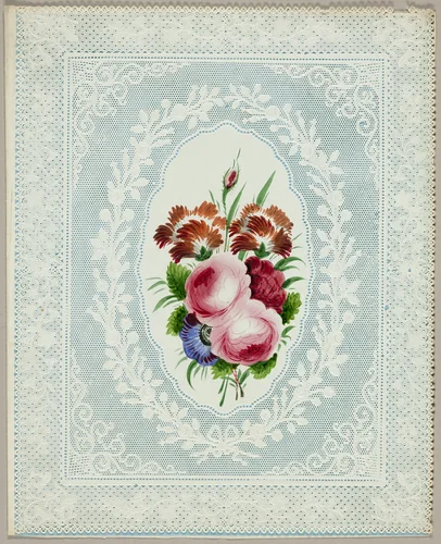 Untitled Valentine (Flowers on Lace) by Unknown Artist, other, 1835-1845