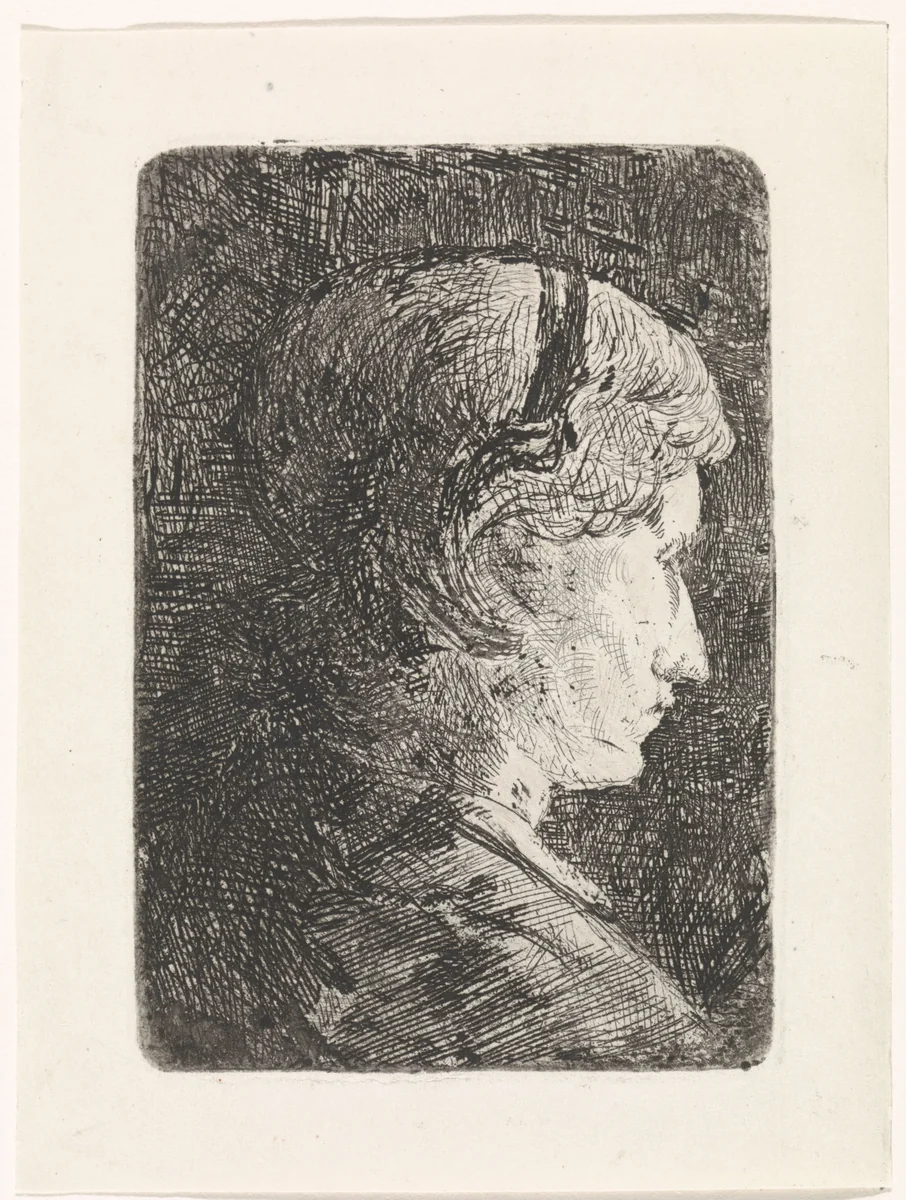 Portret van Aleida Schaap by Jozef Israëls, print, 1835-1888