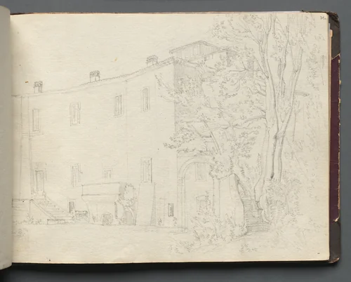 Album with Views of Rome and Surroundings, Landscape Studies, page 31a: Roman Archtectural Study by Franz Nadorp, book, 1830-1870