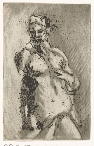 Torso van naakte man by Caspar Jacobsz Philips, print, 1752-1789