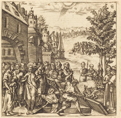 The Raising of Lazarus by Léonard Gaultier, print, 1576-1580
