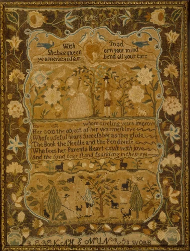 Sampler by Rebekah S. Munro, artwork, 1788-1791