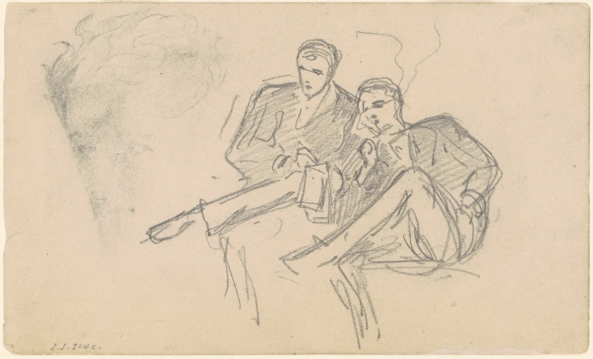 Seated Men by John Singer Sargent, drawing, 1874-1877