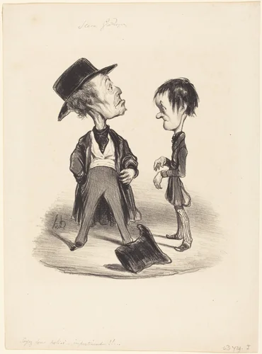 Soyez donc poli... i... by Honoré Daumier, print, 1839