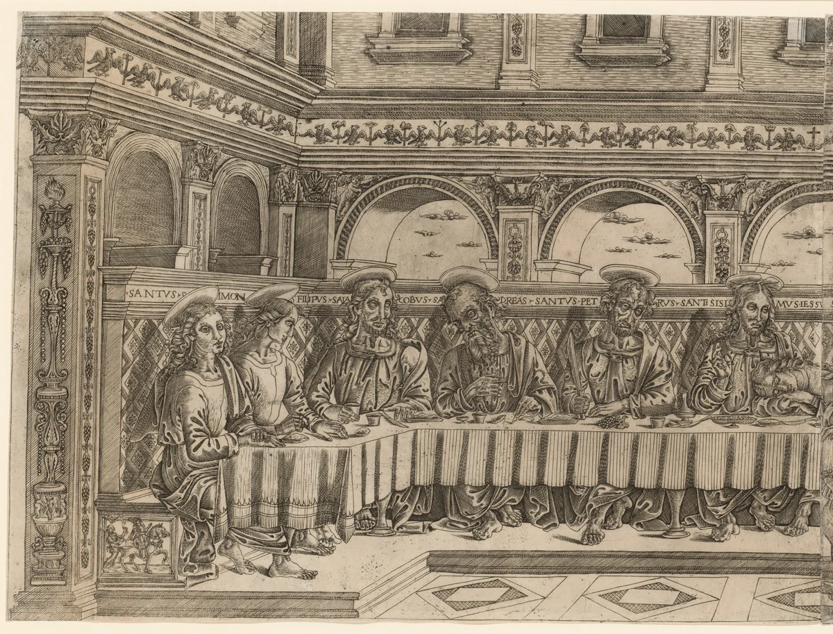 The Last Supper by Lucantonio degli Uberti, print, 1490-1505