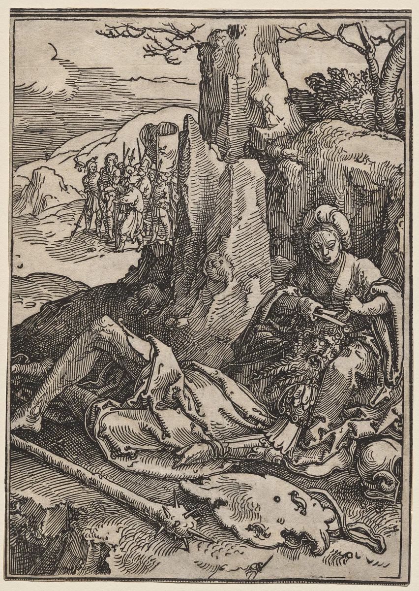 The Power of Women: Samson and Delilah by Lucas van Leyden, print, 1516-1519