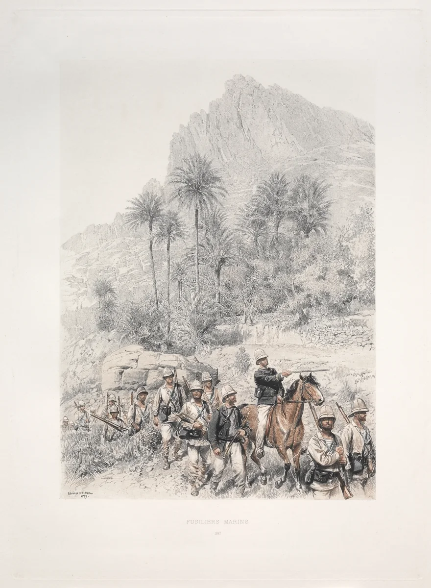 Riflemen by Édouard Detaille, print, 1887