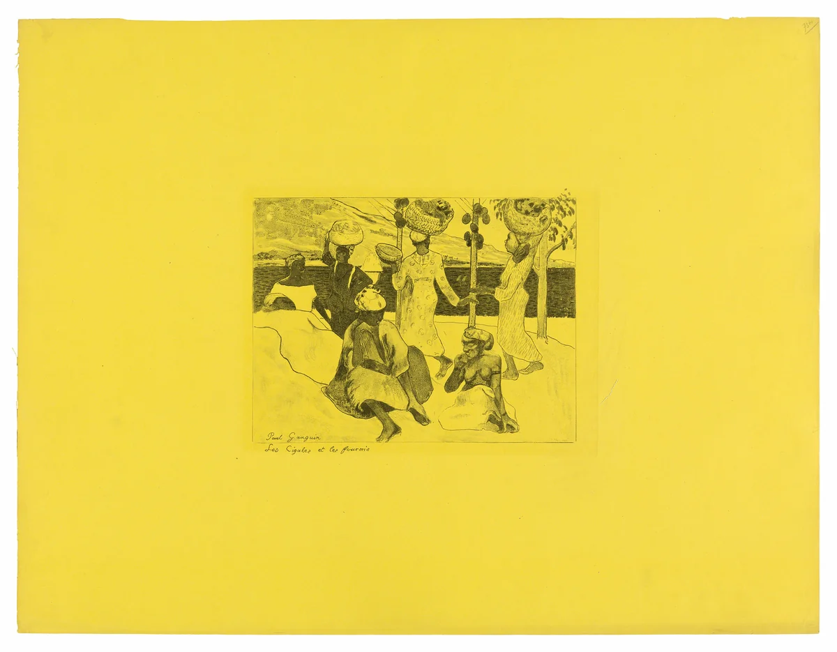 Les cigales et les fourmis (The Grasshoppers and the Ants), from the Volpini Suite by Paul Gauguin, print, 1889