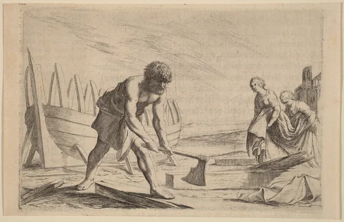 Ulysses on the Island of the Goddess Calypso by Willem Basse, print, 1634