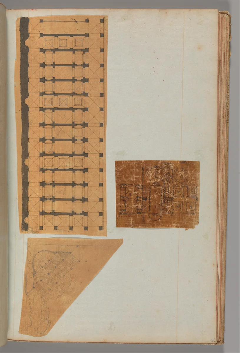 Page from a Scrapbook containing Drawings and Several Prints of Architecture, Interiors, Furniture and Other Objects by Charles Percier, book, 1795-1805