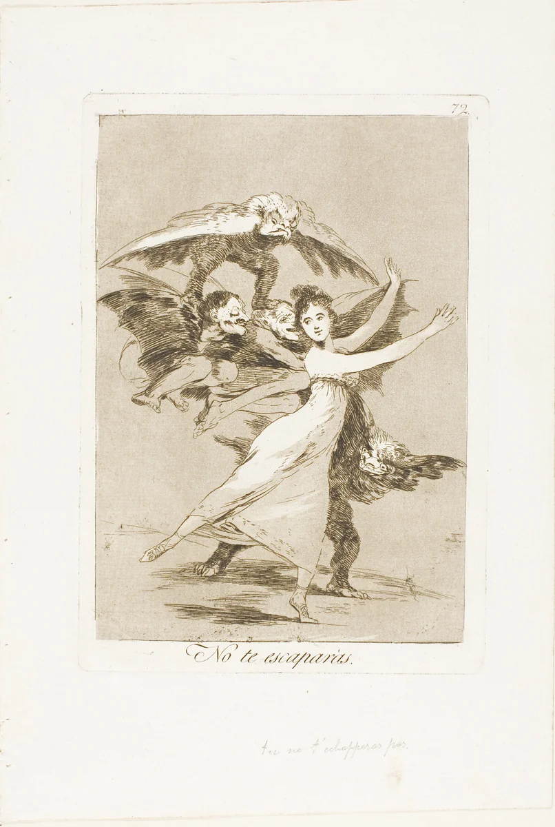 You will not escape, plate 72 from Los Caprichos by Francisco José de Goya, print, 1797-1799