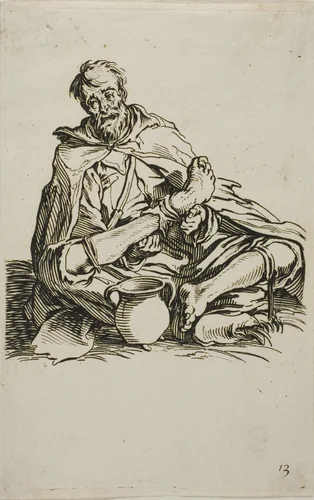 The Sickly One, plate thirteen from The Beggars by Jacques Callot, print, 1617-1627